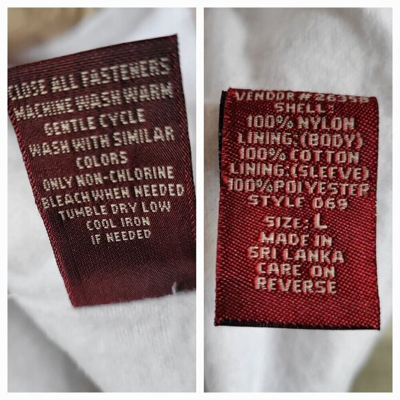 Vintage Tudor Court  by Haband Beige  Snap up  Nylon Windbreaker Jacket  L - Picture 9 of 9